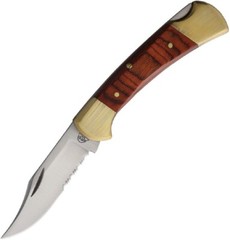 Classic Medium Lockback Pocket Knife w/ Cocobola Handles & Serrated Blade – 112