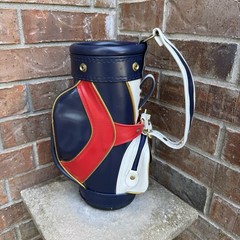 Vintage Lindell Nabisco TWA Golf Den Caddy Mini Bag Red White Blue Vinyl 13”