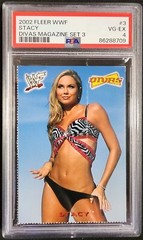 2002 Fleer WWF WWE Stacy Keibler Divas Magazine Card 3 of Set 3 Pop 4 PSA 4