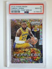 2019 Panini Prizm Lebron James #3 Fearless Fast Break – PSA 10
