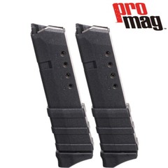 2 – ProMag for Glock 43 9mm luger 10 Round Magazine Black Polymer 10rd Mag GLK13