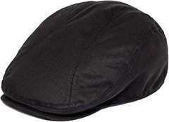 BOTVELA Men Cotton Twill Newsboy Flat Ivy Driving Hat Fitted Cap 7 3/8 Black