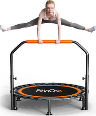 Mini Trampolín Plegable 40/48″ Fitness con Cuerdas Elásticas, Soporta 330 lb