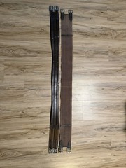 Leather English Girth Lot Set of Two 50” Brown Elastic & Canvas