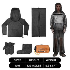 Mosquito Suit with Hood & Gloves Breathable Lightweight Mesh Bug Jacke Outdoor