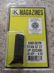 EXCAM 25 ACP Triple K 387M 6 Rounds Pistol Magazine for Titan GT-27 Clip
