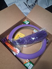 20″ Lowrider Bike Purple Kit: Velour Banana Seat, Tires, Tube, Grips & Valve Cap