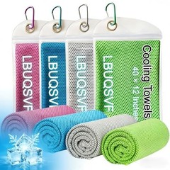 4 Pack Cooling Towels 40″x12″ for Men & Women, Microfiber Ice Cold Rags for Neck