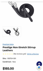 Prestige Italia Non-Stretch Stirrup Leathers USED 56 Inch