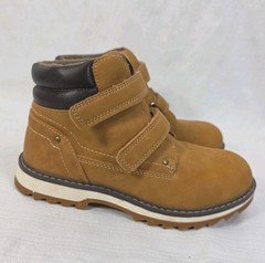TZJS Ankle Boots Boys 2 Hiking Tan Brown Camel Color Hook Loop Straps Girls