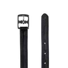 HORZE Double Stitched Adjustable Stirrup Leathers with Nylon (Pair) – Black – 63