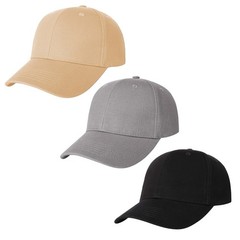 3 Pack Plain Cotton Strapback Baseball Hat Adjustable Low Profile Blank Team …