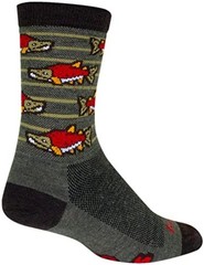 Socks – SockGuy – 6″ Wool Crew Sockeye L/XL Cycling/Running NEW