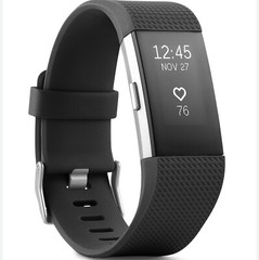 Fitbit Charge 2 Heart Rate + Fitness Wristband, Black, Large (US Version)