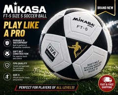 Mikasa FT-5 Official Size 5 Soccer Ball Black White Ball Football