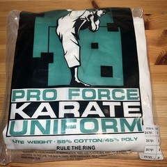 Pro Force Karate Uniform 26701 Gi Jacket Pants Belt White Size 0 Child 12/14