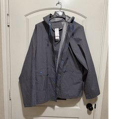Coleman Gray Rain Jacket and Pants M/L Drawstring Breathable 100% Polyester