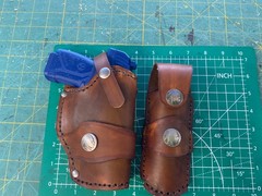 Handmade Leather Ruger Max 9 Cross Draw & 2 Mag Pouches Holster pigskin lined