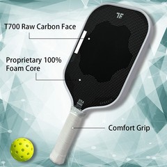 Genesis Pickleball Paddle 16mm – 100% Foam Core – 4th Gen Carbon Fiber