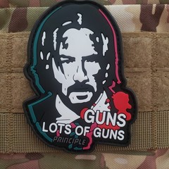 JOHN WICK – GUNS LOTS OF GUNS PVC Tactical Morale Patch Hook and Loop