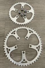 STRONGLIGHT CHAIN RINGS (2) 42-52 TOOTH 86 BCD 6, 7, OR 8 SPEED W/ RING BOLTS