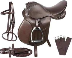 Genuine Leather Jumping Horse Saddle Set kit Seat Size 14″ To 18″ Colour Brown