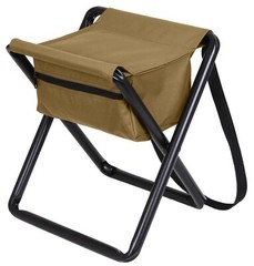 Rothco Coyote Brown Aluminum Camping Hunting & Outdoor Folding Stool & Pouch