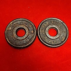 Dan Lurie Brooklyn NY New York Steel Weight Plates 1.5 Lbs 1 1/2 Pounds Vintage