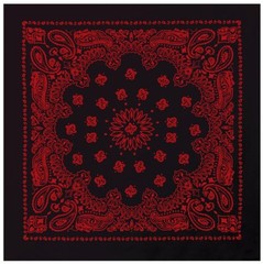 Rothco Jumbo Trainmen Paisley Bandana Cotton Black Red Headwrap FaceCover 27X27