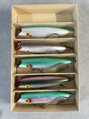 Lot of 5 TOMIC FISHING LURES SALMON PLUGS 5″ INCHES LONG In Original Box