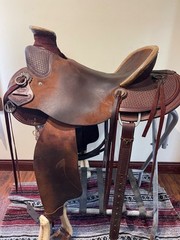16″ Hud Roberts Wade western, ranching, roping, trail saddle with roughout seat