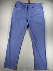 Rhoback Delta Performance Pants Men Fleet Blue 36×32 Flat Front Golf Stretch