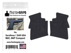 Tractiongrips black rubber gun grip tape overlay for Sarsilmaz SAR B6P Compact