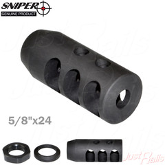 Steel Muzzle Brake .308 / 7.62 5/8″x24 Recoil Compensator Jam Nut + Crush Washer