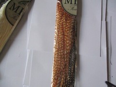 metz saddle grade 2 rooster cape hackle feathers barred ginger half