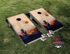 Desert Cactus Cornhole Board Vinyl Wrap Skins Laminated Sticker Set Decal