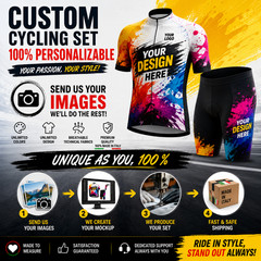 Custom Cycling Kit Jersey Bib Shorts Personalized Set Your Design MTB Road Bike