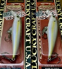 2 Lucky Craft Pointer 78 SP Minnow Jerkbait Fishing Lures CHARTREUSE SHAD – NEW