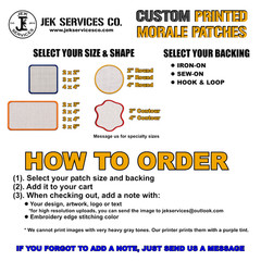 Custom Printed Morale Patch – Your Logo or Text – Hook & Loop, Sew On or Iron On