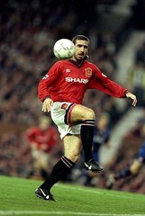 Eric Cantona of Manchester United at an FA Carling Premiership mat- Old Photo
