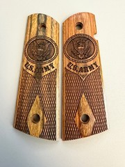 Altamont Wood Grips – 1911 Govt Super Walnut Half Checkered US Army