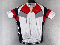 Lixada Cycling Jersey Adult Large Red White Full Zip 100% Polyester Pockets