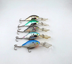 (5) Vintage Pre-Rapala Luhr-Jensen Hot Lips 1/4 oz Crankbait Lures Lot of 5