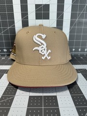 Chicago White Sox Fitted Hat 7 1/2 (beige)(red bottom)