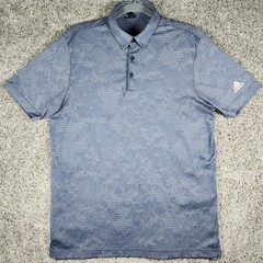 Adidas Golf Polo Shirt Mens Medium Blue Primegreen Performance Excellent