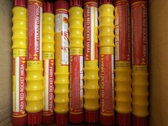 5pc RED PARACHUTE SIGNAL Flares ultra bright Pyro Mg based (USCG CERT SOLAS 74)