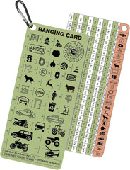 Range Card for Shooting in Mils and Yards North American Dope Card with Keych…
