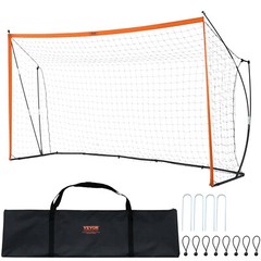 12×6 ft Portable Soccer Goal Kids Soccer Net Carry Bag Backyard Training Orange