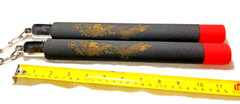 Foam Nunchucks Nunchaku Dragon Pattern for Martial Art Karate Training – Black