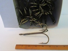 36 BRONZE REPLACEMENT LURE TREBLE SNAG FISHING SNAGGING 3 WAY BAIT HOOK PICK SZ